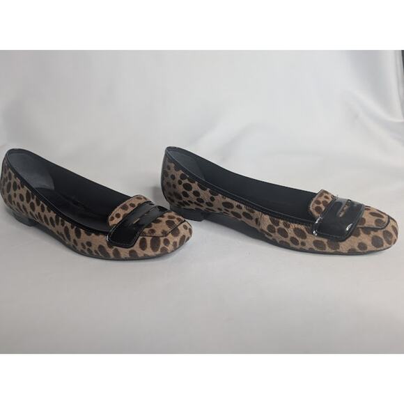 DNKY Womens Leopard spot Leather loafer size 7.5 mobwife Retro, Quiet Luxury - Picture 3 of 10
